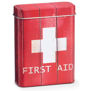 Cutie pentru depozitarea medicamentelor, First Aid, Metal Red, l7,1xA2,8xH9,4 cm
