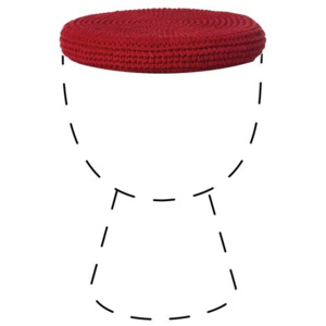 Perna scaun rotunda 35 cm Crochet rosu Pols Potten