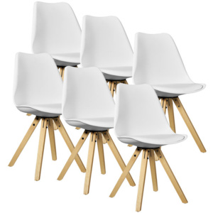 Set scaune design- 6 bucati - alb