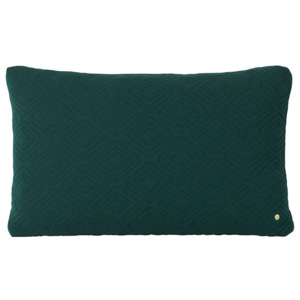 Perna matlasata din lana verde 80x50 cm Quilt Dark Green XL Ferm Living