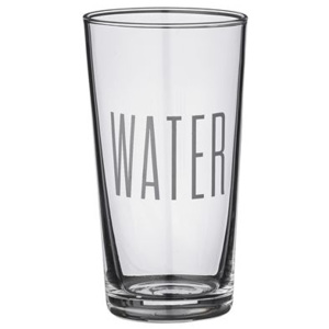 Pahar sticla transparenta cu mesaj "Water" Bloomingville