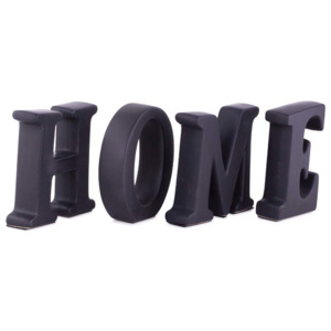 Set 4 litere "HOME", ceramica, negru