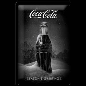 Placă metalică: Coca-Cola Black Special Edition (Season's Greetings) - 30x20 cm
