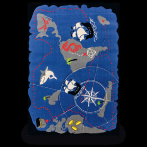 Covor pentru copii Pirate Multicolour / Blue, 133 x 190 cm