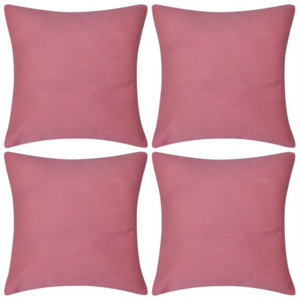 Huse de pernă din bumbac, 40 x 40 cm, roz, 4 buc