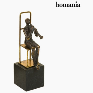 Figură Decorativă Rășină Aur Negru (13 x 9 x 29 cm) by Homania