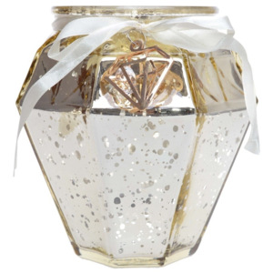Sfeșnic din sticlă Ewax Glam, ⌀ 16 cm, alb - auriu