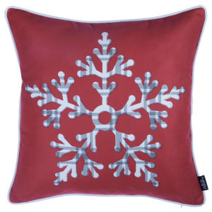 Față de pernă cu model de Crăciun Apolena Honey Snowflakes, 45 x 45 cm, roșu
