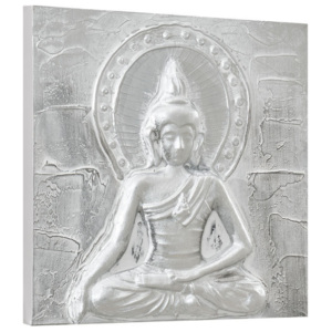 Tablou pictat manual - Buda - panza in, cu rama ascunsa - 30x30x2,8cm