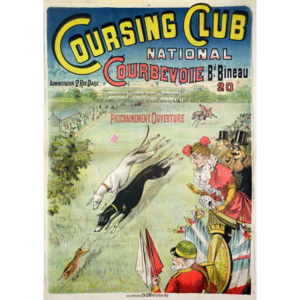 Poster advertising the opening of the Coursing Club at Courbevoie Reproducere, - French School