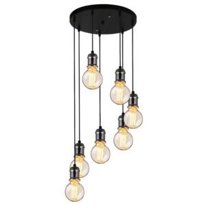 Lampa suspendata design decorativ – lampa plafon - negru-argintiu (7 x E27)