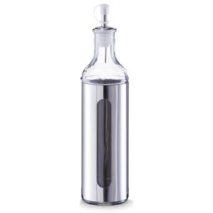 Sticla pentru ulei / otet Visual, inox si sticla, Silver 500 ml, Ø 6,5xH28 cm