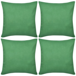 Huse de pernă din bumbac, 40 x 40 cm, verde, 4 buc