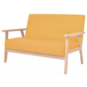 Canapea pentru 2 persoane, material textil, galben