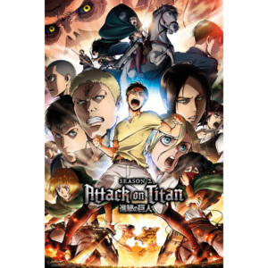 Attack on Titan (Shingeki no kyojin) - Season 2 Collage Key Art Poster, (61 x 91,5 cm)