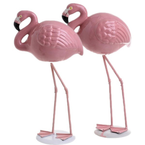 Set 2 decoratiuni de masa Flamingo 27 si 25 cm