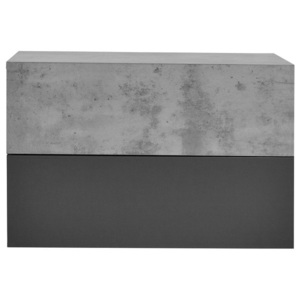 Set 2 x comoda suspendata cu 2 sertare Model 9, MDF, 46 x 30 x 15 cm, efect beton/gri inchis