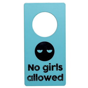 Semn albastru pentru usa "no girls allowed" Bloomingville