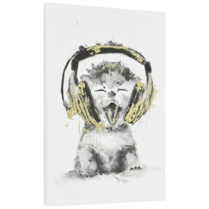 Design fotografie de perete imprimata pe hartie pergament - pisicuta - cu rama ascunsa - 45x30x2,8cm