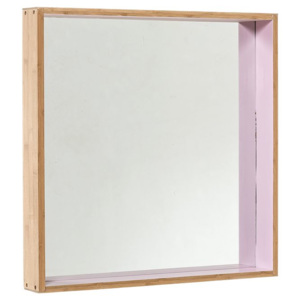 Oglinda patrata cu rama din bambus 60x60 cm Pink Bloomingville