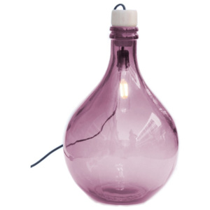 Lampă de birou din sticlă reciclată Surdic, roz