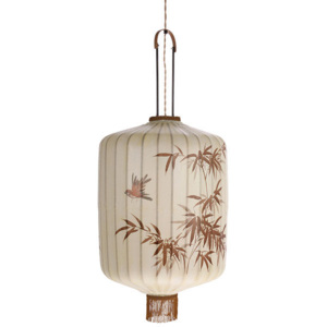 Lustra lampion crem din textil si bambus Cream XL HK Living