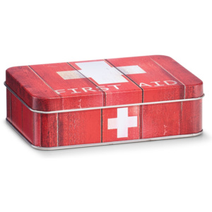 Cutie pentru depozitarea medicamentelor, First Aid, Metal Red, l14xA10,1xH4,2 cm