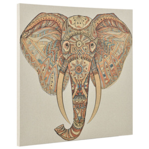 Fotografie de perete decorativa - elefant Model 1- imprimat panza in, cu rama ascunsa - 80x80x3,8cm