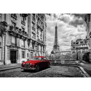 Fototapet: Turnul lui Eiffel ?i mașina de epocă - 104x152,5 cm