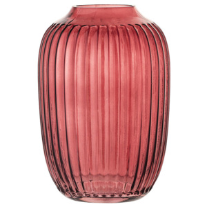 Vaza rosie din sticla 14 cm Red Glass Bloomingville