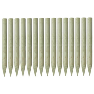 Stâlpi gard ascuțiți 15 buc, lemn de pin tratat, 4 x 100 cm