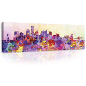 Tablou canvas: Oraș pastelat - 145x45 cm