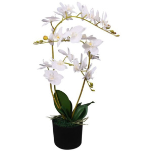 Orhidee artificială cu ghiveci, 65 cm, alb