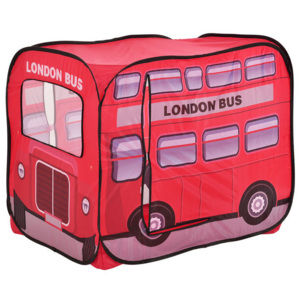 Cort pentru copii motiv London Bus - 80 x 100 x 70 cm - poliester/drot sarma