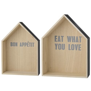 Set 2 cutii casa pentru perete "Eat what you love" Bloomingville
