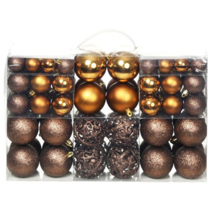 Set de globuri de Crăciun 100 de bucăți 6 cm Maro/Bronz/Auriu