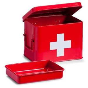 Cutie metalica pentru medicamente 21,5x16x16 cm rosu Zeller