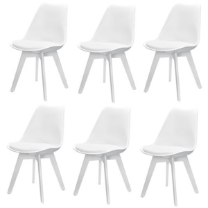 Set 6 scaune design - 83 x 48cm, plastic, alb