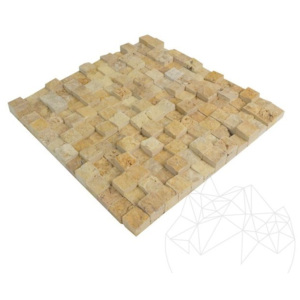 Mozaic Travertin Yellow 3D Scapitat 2.5 x 2.5cm