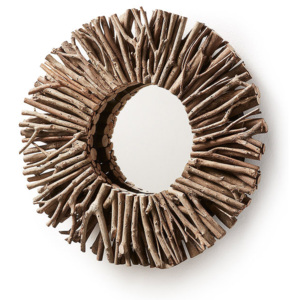 Oglinda rotunda din lemn 35 cm Effect La Forma