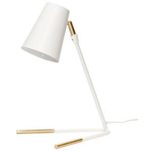 Lampa birou din metal alb si alama 46 cm Lines Hubsch