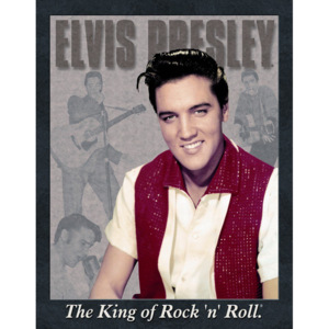 Placă metalică - Elvis Presley (The King of Rock 'n' Roll)
