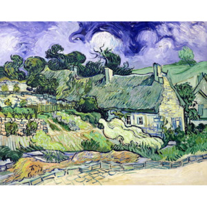 Thatched cottages at Cordeville, Auvers-sur-Oise, 1890 Reproducere, Vincent van Gogh
