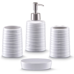 Set 4 accesorii pentru baie din ceramica, White