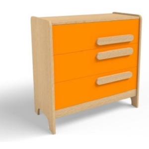 Comoda pentru copii din MDF cu 3 sertare Oak / Orange, l95xA50xH90 cm