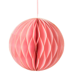 Ornament suspendat din hârtie Talking Tables Boho Gliter, înălțime 15 cm, roz