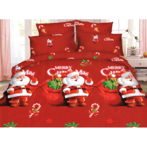 Lenjerii de pat dublu imprimeu Craciun, Ralex Pucioasa, Moș Crăciun și cadourile