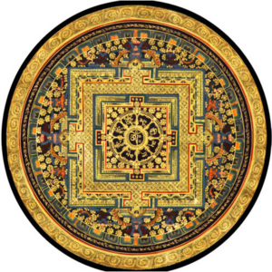 Decor Mandala pe lemn, Mandala mantra Om Mani Padme Hum 4