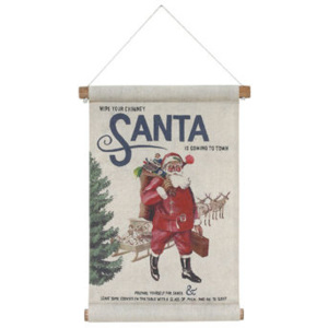 Poster bumbac pentru Craciun "Santa" HK Living