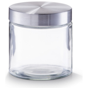Borcan pentru depozitare, capac inox, Glass 750 ml, Ø 11xH12 cm